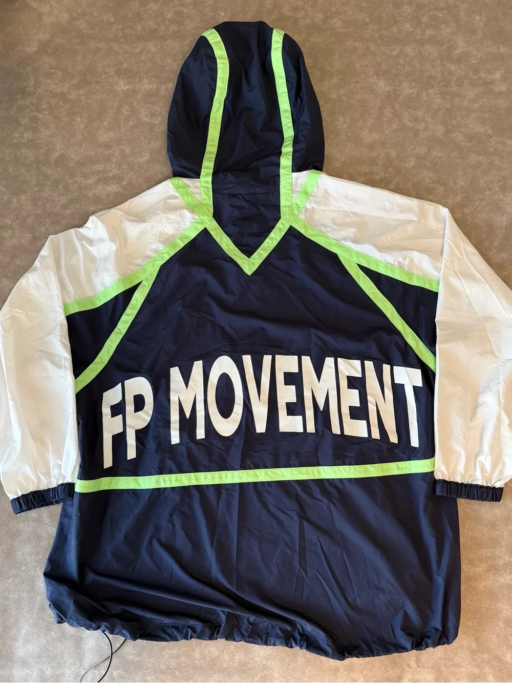 Free People Movement Windbreaker Anorak Jacket Navy Green Small NWOT